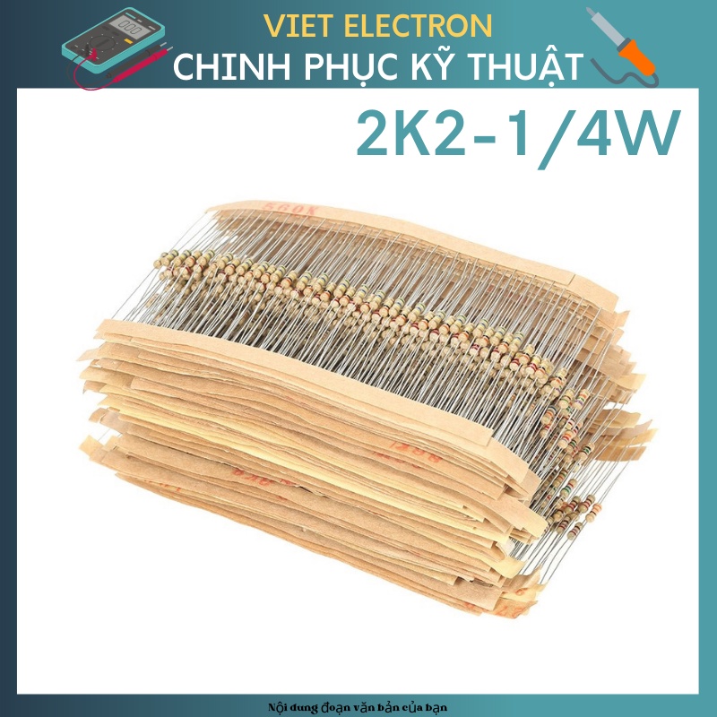 Điện trở 2K2 1/4W túi 100c.