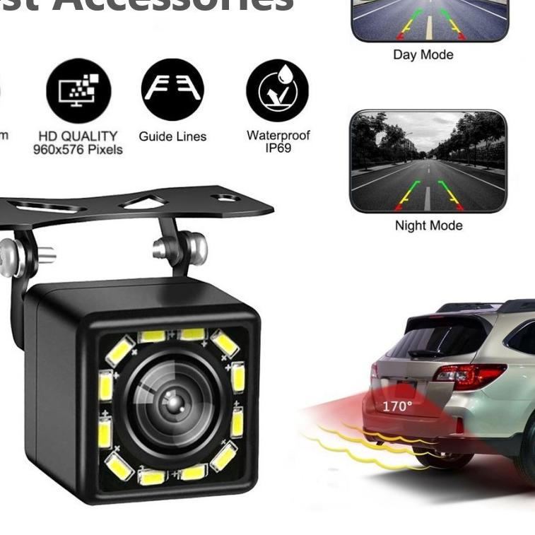 ⚡⌊🅳Iskon11.11✨ Camera lùi xe hơi có đèn LED CCD QM-01