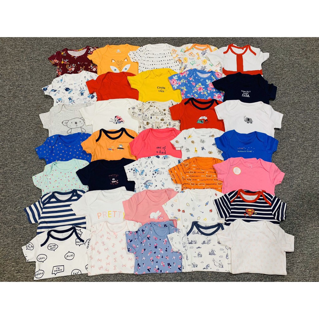 Set 5 bodysuit cotton xịn cho bé 0-24 tháng