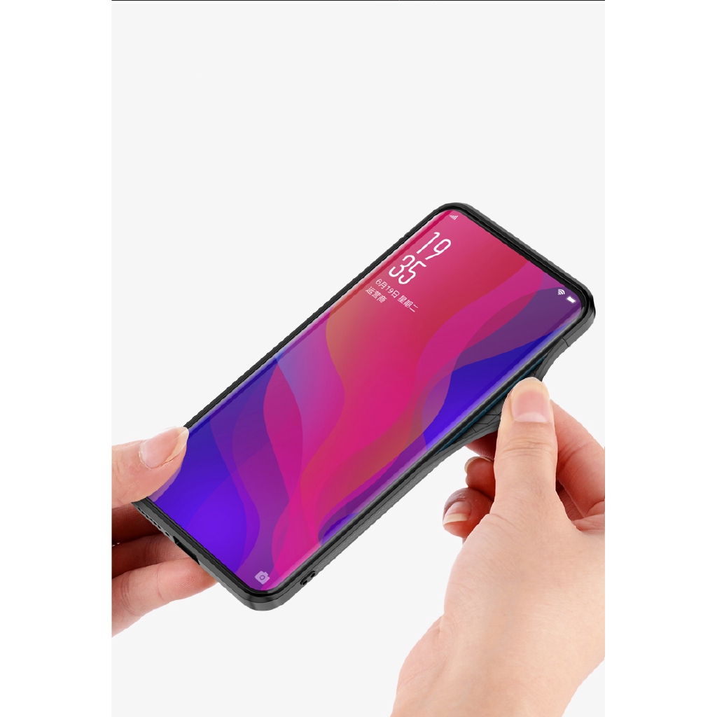 Ốp điện thoại cường lực họa tiết vân đá cho OPPO Find X