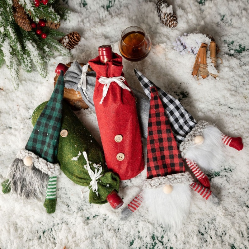 Bộ 3 Vỏ Bọc Chai Rượu Trang Trí Giáng Sinh