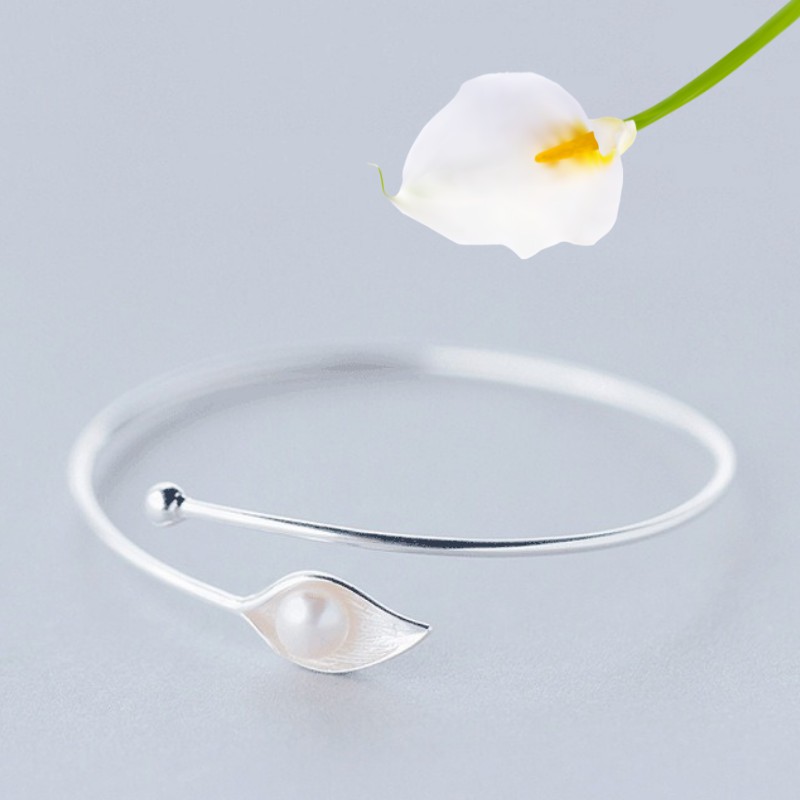 Vòng Tay Bạc S925 Calla Lily Dạng Kiềng Xinh Xắn | Điều Chỉnh Được
