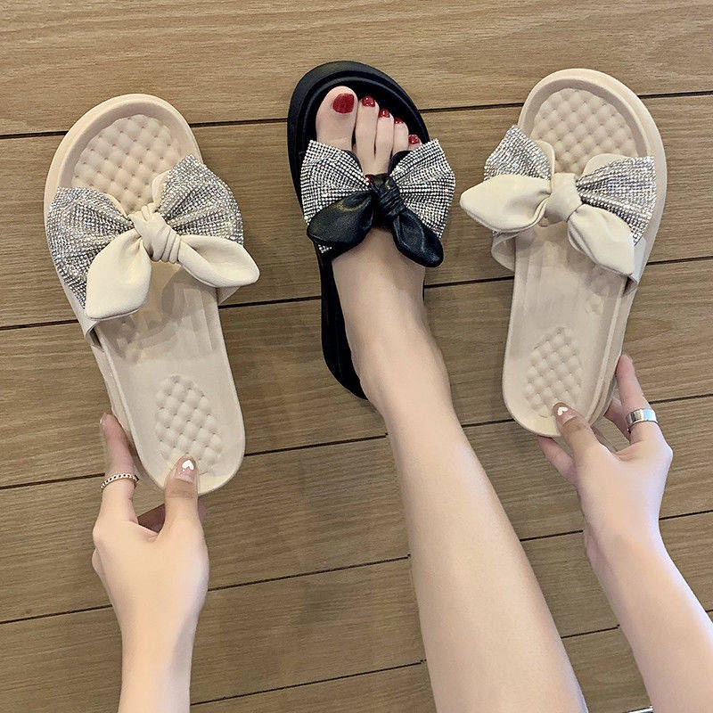 Dép Sandal Đế Dày Tăng Chiều Cao Đính Ngọc Trai Dễ Phối Đồ Phong Cách Mới
