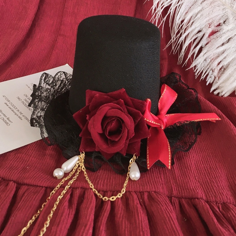 Băng Đô Cài Tóc Đính Nơ Ren Ruy Băng Phong Cách Hoàng Gia Halloween