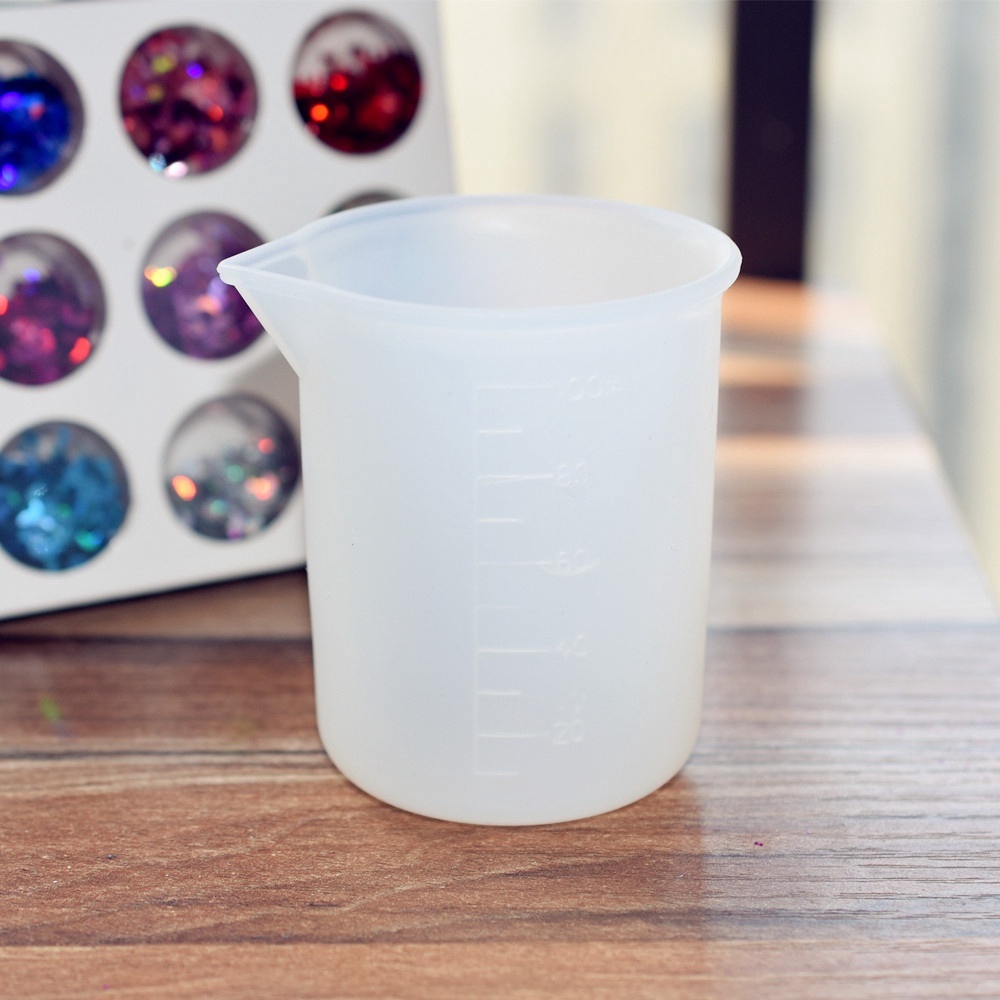 Cốc đo lường 100ml bằng silicon mềm có thể tái sử dụng dùng trong nhà bếp