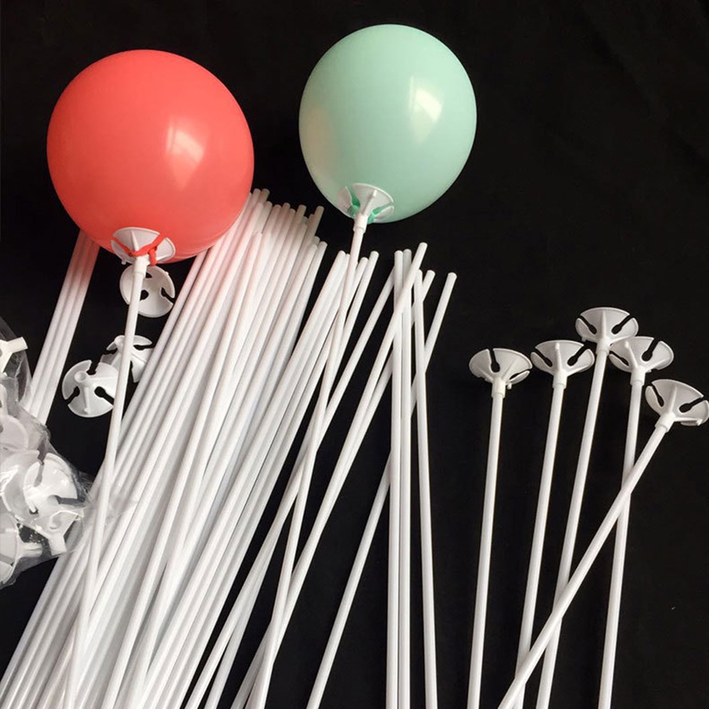 Set 100 Giá Đỡ Bong Bóng PVC 32cm Dùng Trang Trí Tiệc Sinh Nhật/Đám Cưới