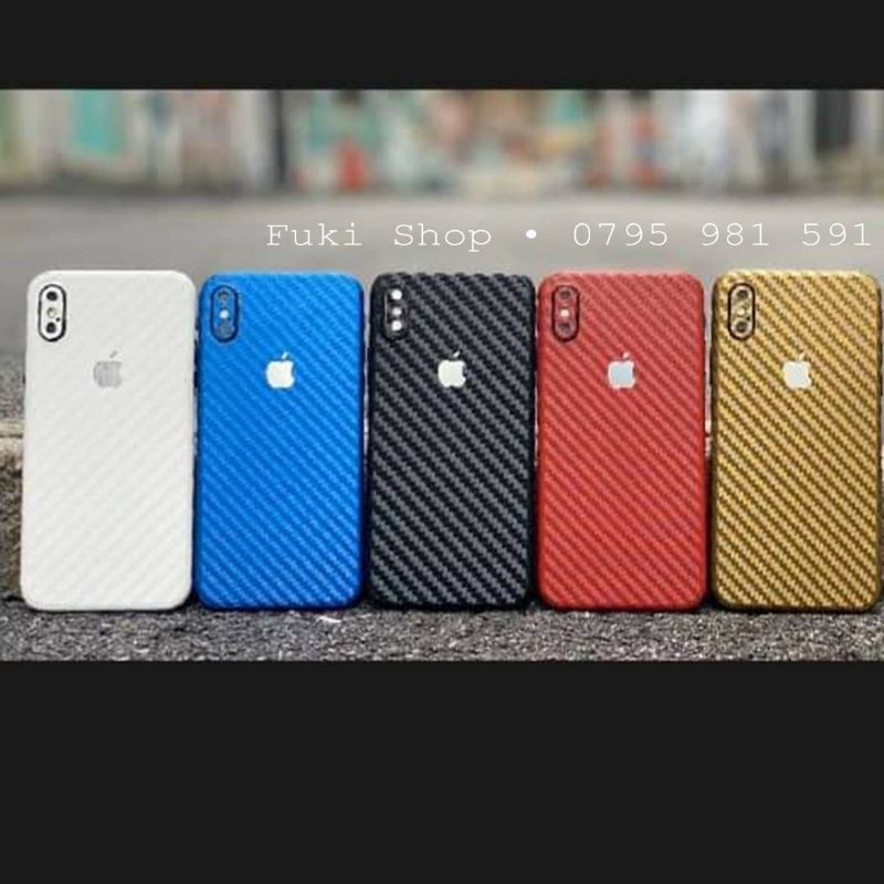 [IPHONE]Tấm Dán Skin FULL Sợi Carbon <MÀU> iPhone 5 6 7 8 6plus 7plus 8plus X XS XR XSMAX 11 PRO MAX