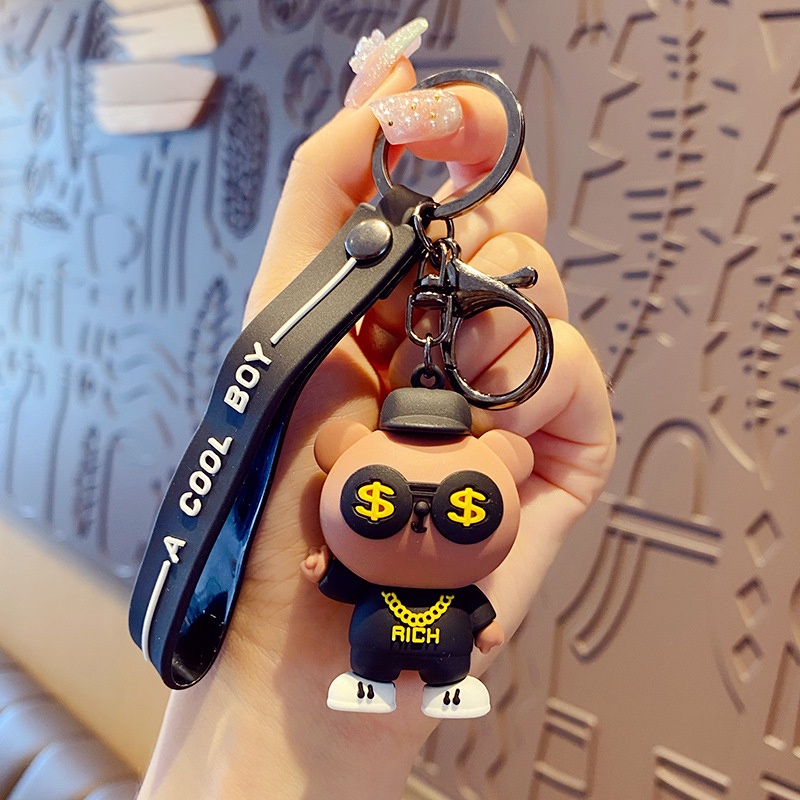 Móc khoá sáng tạo bạo chúa Rich Gấu Epoxy Keychain xu hướng Thời trang móc chìa khoá đôi balo cute