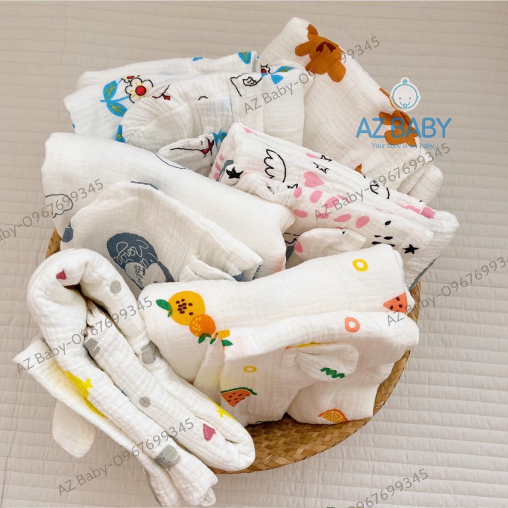 Áo choàng - Khăn choàng vải xô 6 lớp dày dặn, siêu mềm mại cho bé - AZ Baby