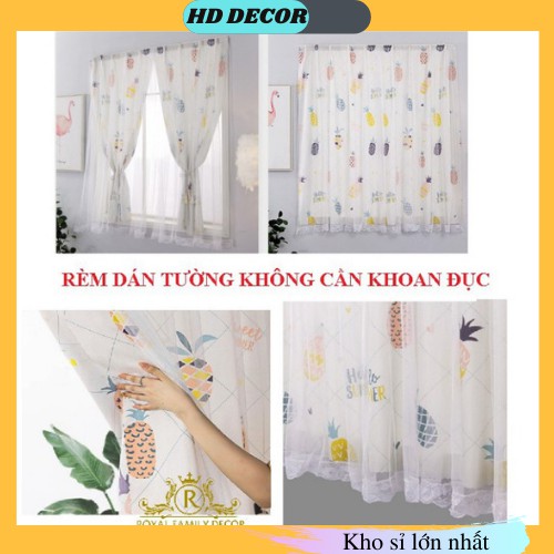 Rèm dán tường ☀️ 𝐅𝐑𝐄𝐄𝐒𝐇𝐈𝐏☀️ Rèm cửa dán 2 lớp không cần khoan đục trang trí decor phòng