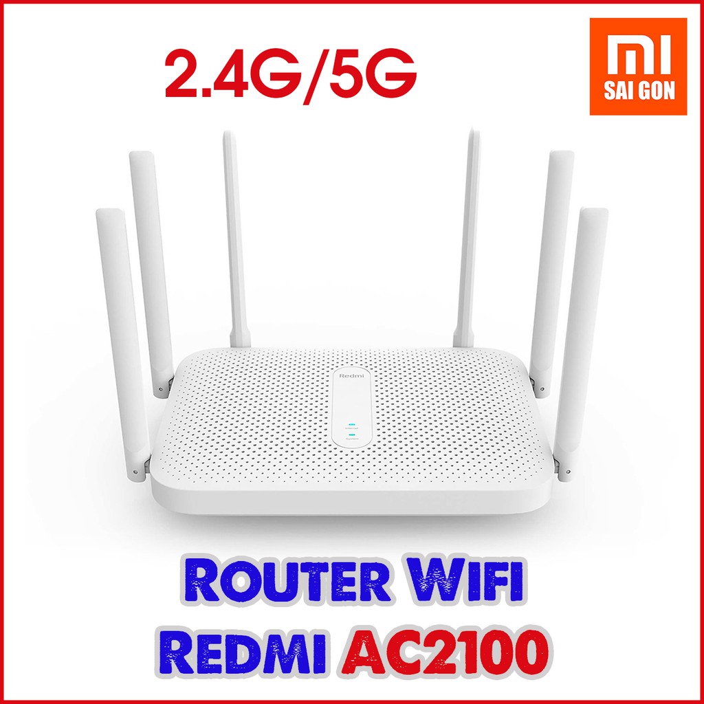 [Hỏa Tốc HCM] Bộ phát Wifi Router Wifi Redmi AC2100 ( 6 anten ) TRẮNG