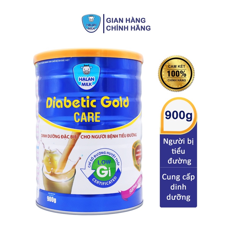 Sữa bột Halanmilk Diabetic Gold Care 900gr - Dinh dưỡng cho người tiểu đường