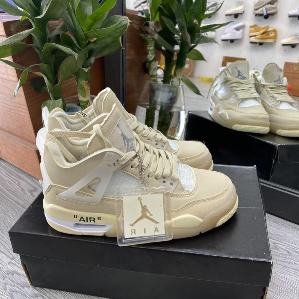 Giày JD4 thể thao sneaker JORDAN 4 kem sữa off Hot trend nam nữ