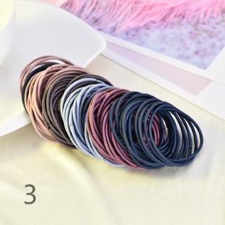 Set 100 dây thun cột tóc co giãn dành cho nữ