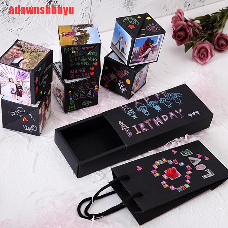 [adawnshbhyu]Explosion Gift DIY Surprise Photo Box Creative Scrapbook Album love Memory Gift