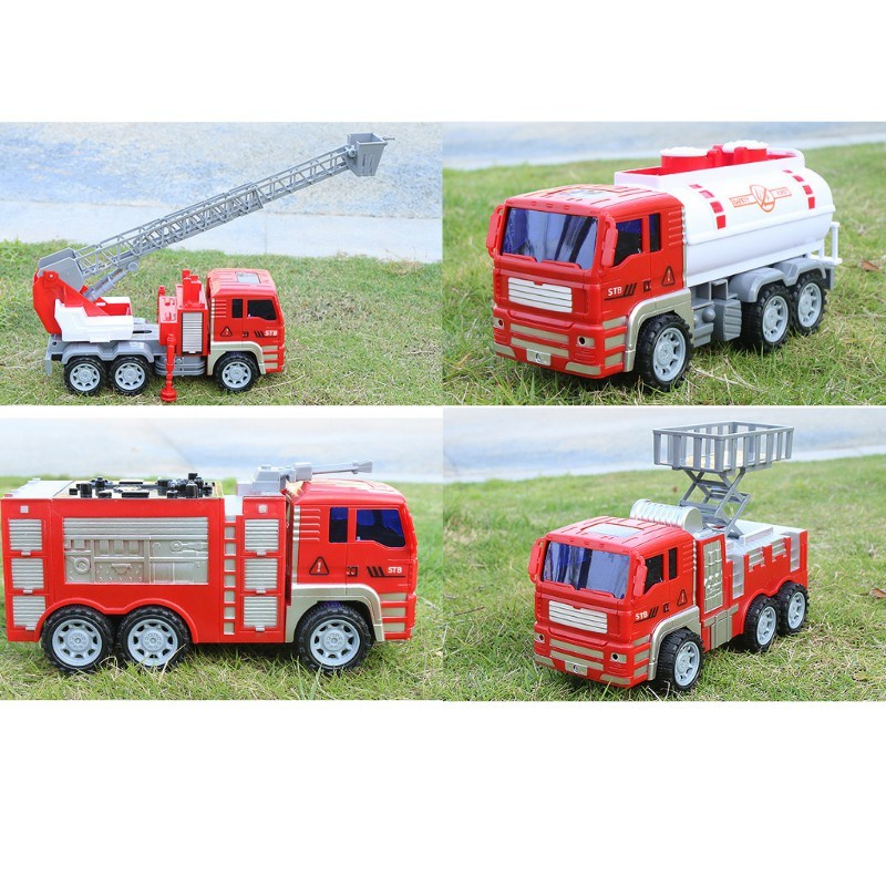 Đồ Chơi Trẻ Em, Set 6 Xe Công Trình, Cứu Hoả, máy xúc, xe tải, cần cẩu cho trẻ em