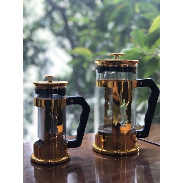 Bình pha cà phê Bialetti Frenchpress kiểu Pháp màu vàng - Preziosa Gold Collection 350ml và 1lít