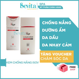 Kem chống nắng vật lý cho da nhạy cảm Isov UV Block 50ml, kem chống nắng cho da sau xâm lấn -  Bevita