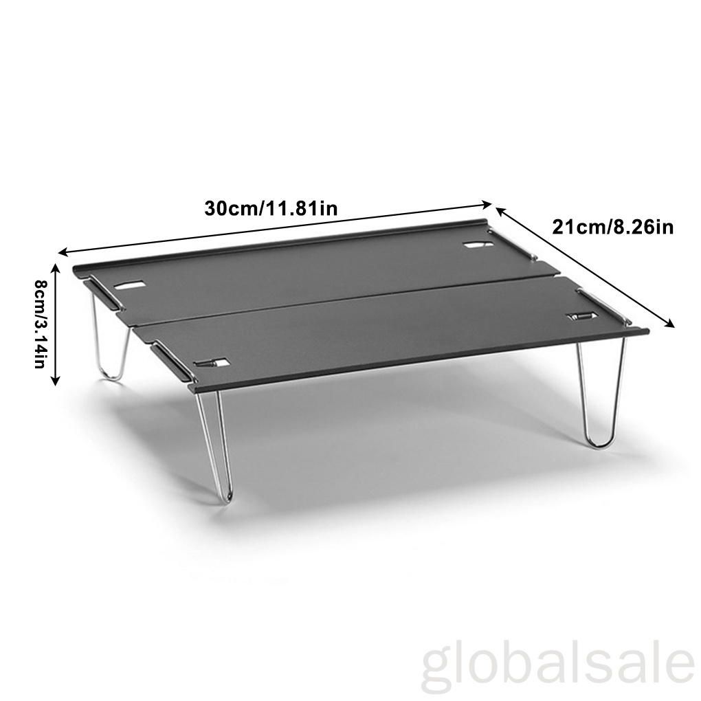 Bàn kim loại mini màu đen có thể gấp gọn tiện dụng mang theo du lịch cắm trại