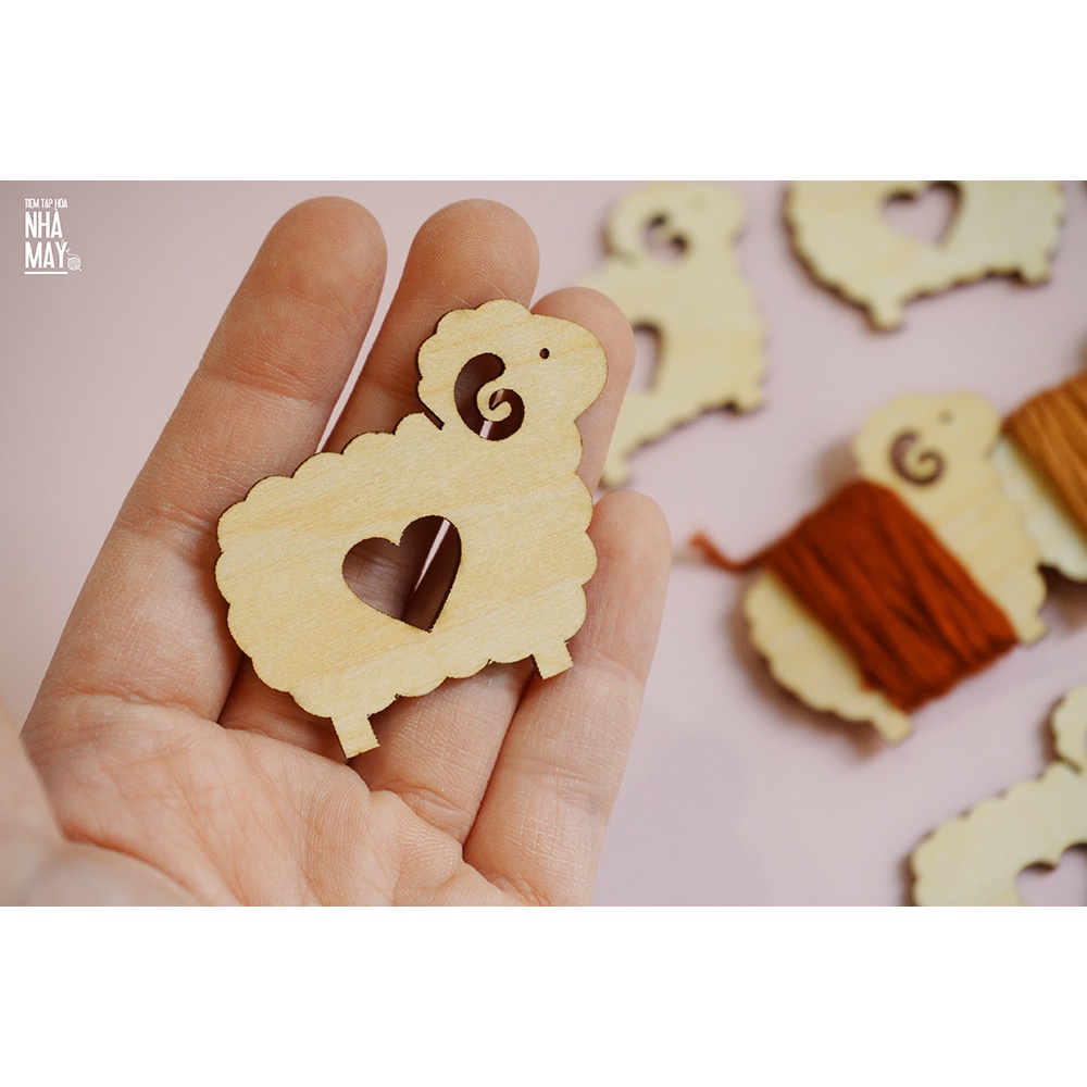 Bobbin gỗ hình cừu (10 con)