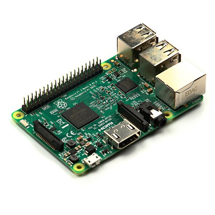 Bộ Raspberry Pi 3 Model B 2018 kèm đầu nối bluetooth và không dây tích hợp + nguồn điện + hộp đựng