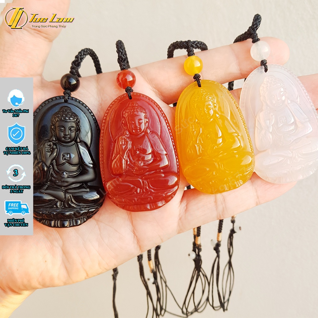 Mặt dây chuyền phật bản mệnh phật a di đà bình an may mắn dành cho người tuổi Tuất và Hợi - Tuệ Lâm