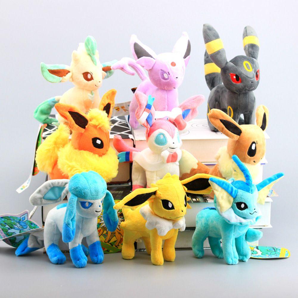 Thú nhồi bông Pokemon Eevee 20cm dễ thương đứng/ ngồi đồ chơi quà tặng sinh nhật cho trẻ em