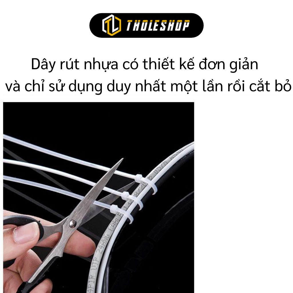 Dây Rút - Combo 100 Dây Thít Nhựa Ô Vuông 20cm, Lạt Nhựa Dùng Niêm Phonh  4532