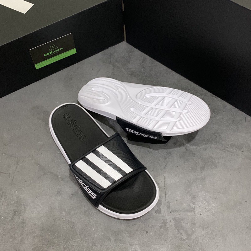 DÉP ADIDAS NỆM QUAI DA ÊM ÁI TUYỆT ĐẸP - Full box hcm bảo hành 3 tháng