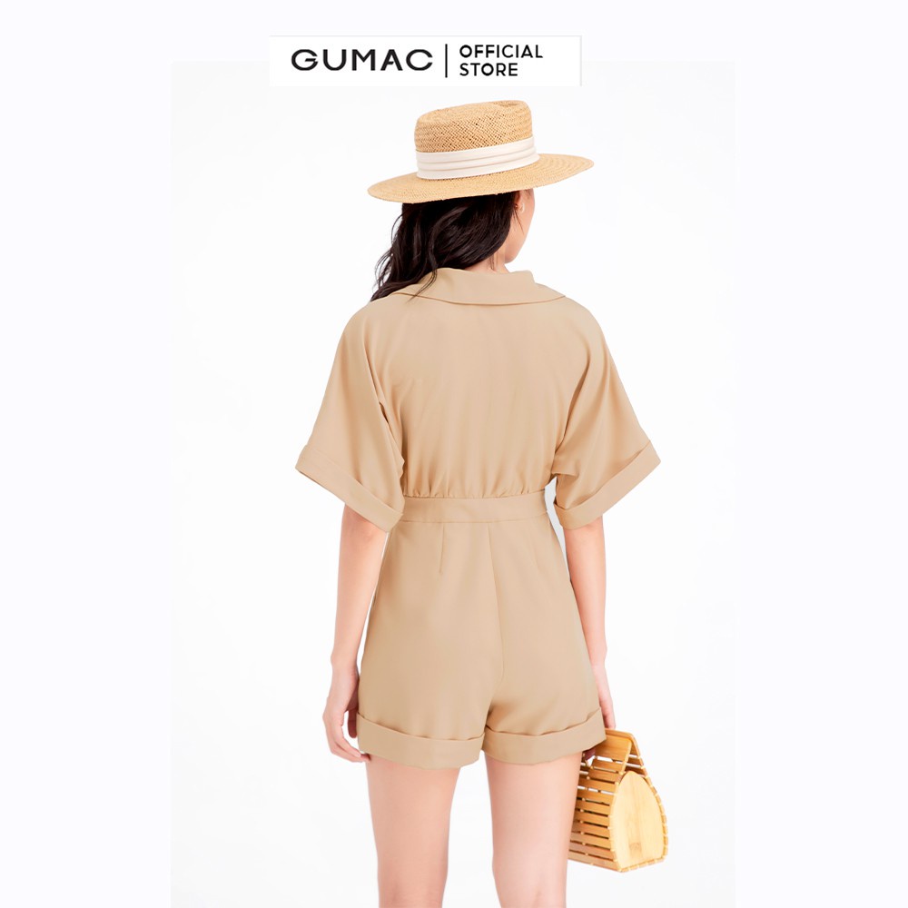 [Mã WABRGTET giảm 10% đơn 250k] Jumpsuit phối túi GUMAC màu nâu đủ size quyến rũ DB714