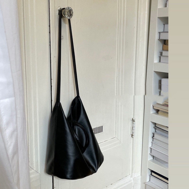 Túi Da PU Đeo Chéo Màu Đen Thời Trang Cho Nữ