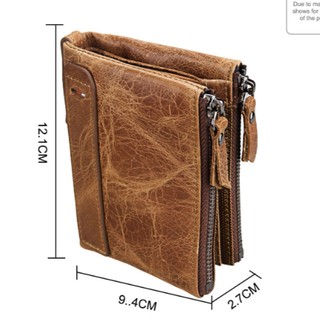 Bóp ví nam đứng da bò thật Dozado 040