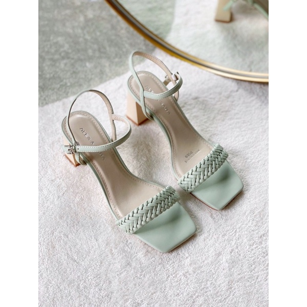 Sandal cao gót giày quai hậu hở mũi quai tết cực xinh