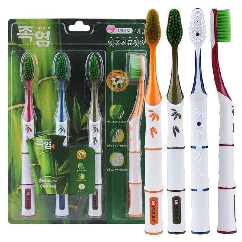 Sét 4 bàn chải thân tre
