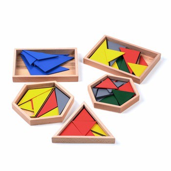 Giáo cụ Montessori - bộ 5 hộp cấu tạo tam giác