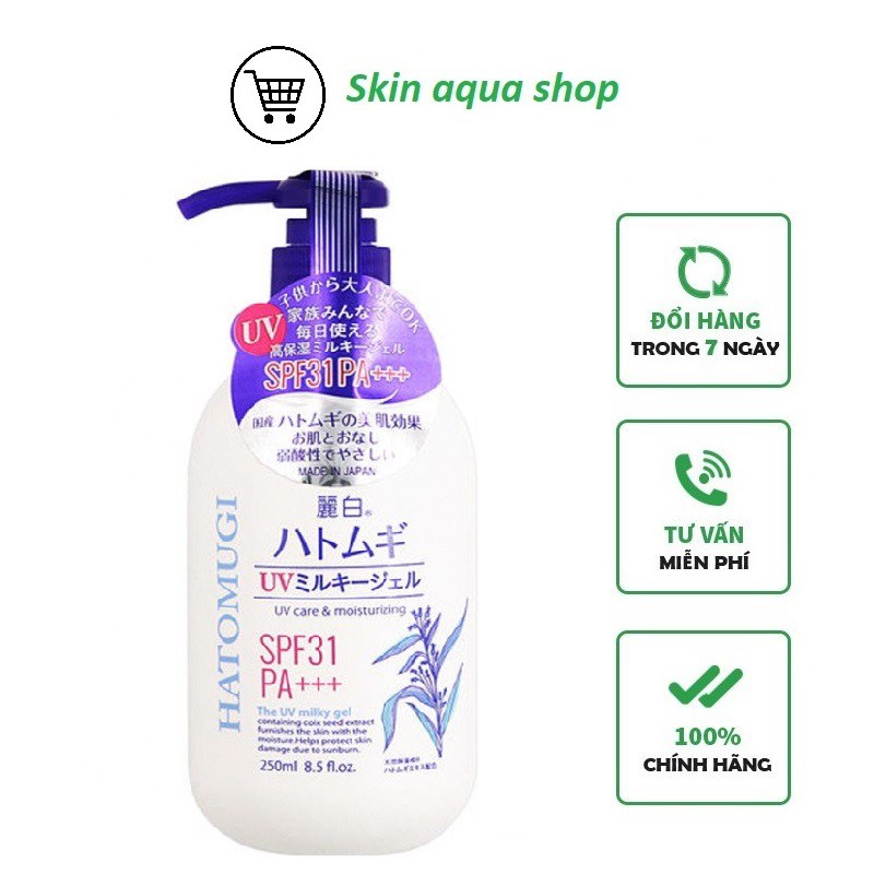 Sữa Dưỡng Thể HATOMUGI SPF31 PA+++ Hạt Ý Dĩ Nhật Bản 250ml