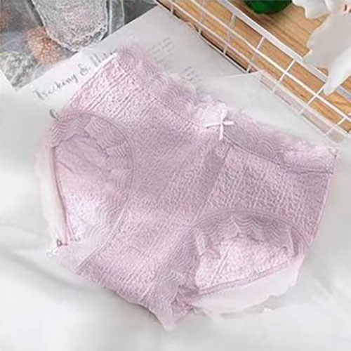 [083] Set 4 Quần Lót Nữ Cotton Cao Cấp Viền Ren Đính Nơ - Đồ Lót Quần Chíp Nữ Thông Hơi Kháng Khuẩn FreeSize Dưới 62kg