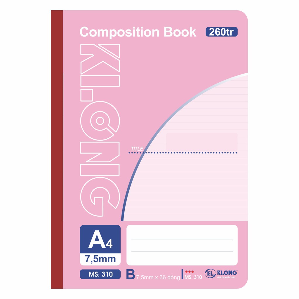 Sổ may 260tr A4 58/88 Compostion Book; MS: 310