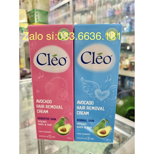 kem tẩy lông bơ Cleo dành cho da nhạy cảm và da thường chai 50g