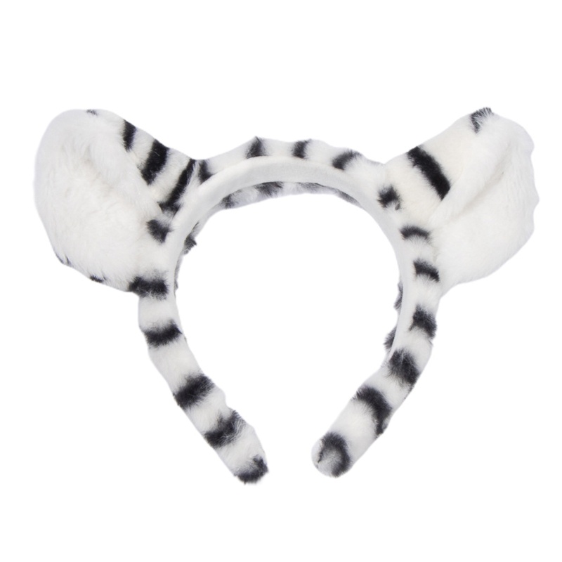 Flgo Băng Đô Cài Tóc Hình Tai Hổ Hoạt Hình Bằng Vải Lông Làm Đạo Cụ Chụp Ảnh Halloween