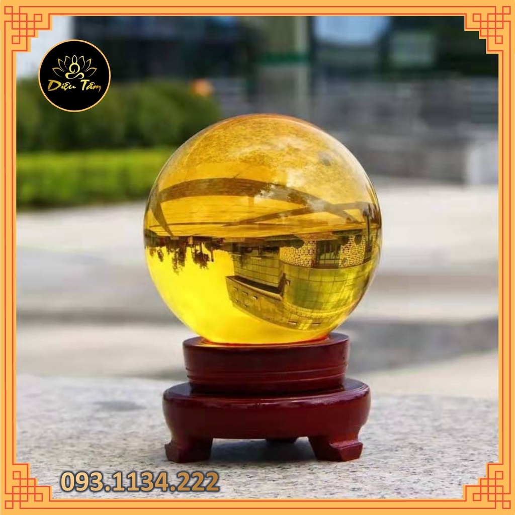 Quả Cầu Phong Thủy Màu Vàng Size 15 CM