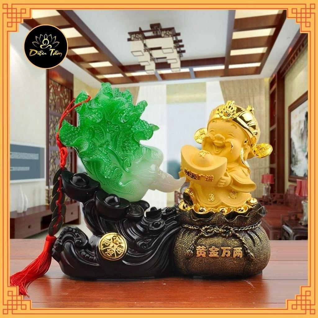 Tượng bắp cải thần tài trang trí bàn làm việc, ban thờ thần tài đồ thờ cúng phong thủy-Diệu Tâm mã tuong bap cai than ta