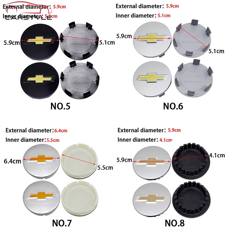 Set 4 Nắp Chụp Mâm Bánh Xe Hơi Chevrolet Cavlier Onix Cruze Aveo