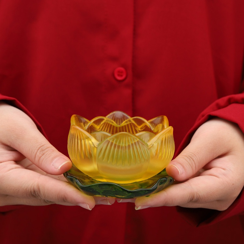 2 Giá Đỡ Nến Hình Lá Sen Nhiều Màu Trang Trí Bàn Khách Sạn