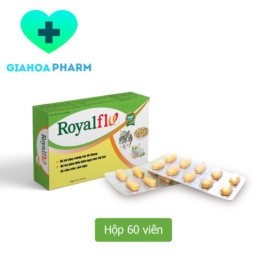 Viên uống giúp tăng cường sức đề kháng, giảm nghẹt mũi, hắt hơi Royalflw - Hộp 60 viên