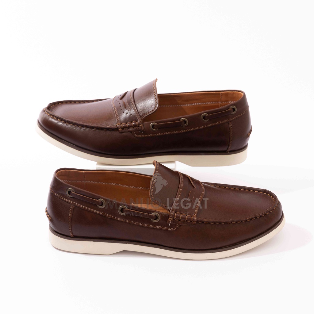 Giày lười nam Slip on nam da thật Manlio Legat 4 màu đen, xanh, nâu bóng, nâu sáp G044-BN G945-NV G424-BN G845-B