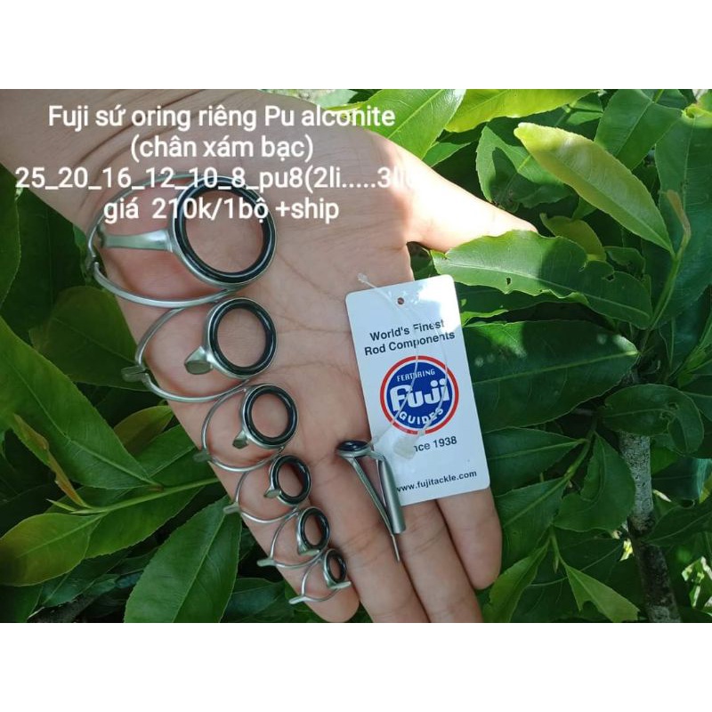 1 bộ khoen fuji sứ oring đầu pu fuji alconite.dựng cần câu cá