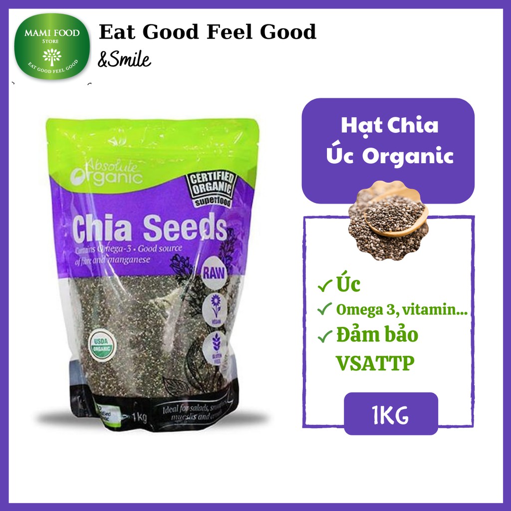 CHÍNH HÃNG Hạt chia Úc Absolute Organic mới nhất (1KG)