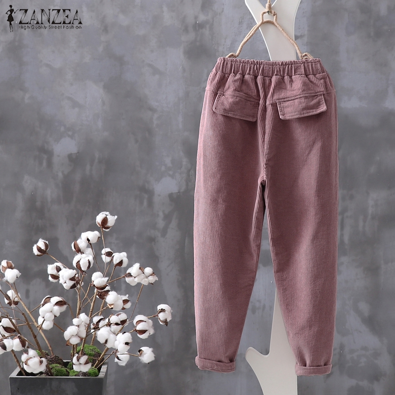 ZANZEA Quần Baggy dài lưng thun dành cho nữ