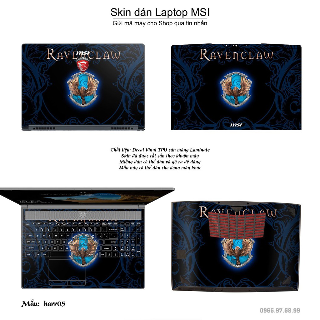 Skin dán Laptop MSI in hình Harry Potter (inbox mã máy cho Shop)